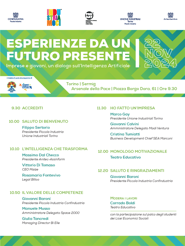 PMI DAY 2024 - Evento "Esperienze da un Futuro presente: imprese e giovani, un dialogo sull'IA"